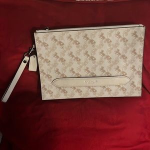 Coach Brown/Cream extra large wristlet